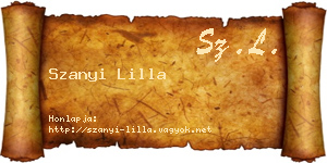 Szanyi Lilla névjegykártya